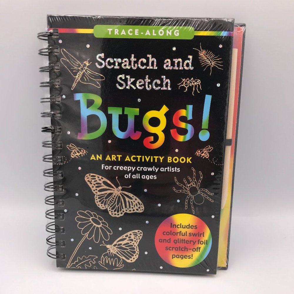Trace A Long Scratch and Sketch: Bugs - An Art Activity Book Colorful Sealed New